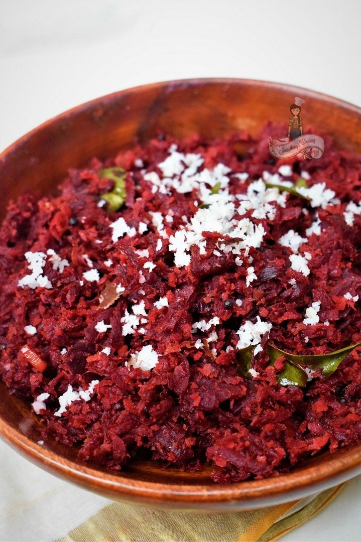 Beetroot with Crushed Coconut | Beetroot Thoran