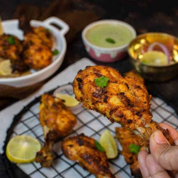 Air Fryer Chicken Tangdi Kabab Recipe + Video